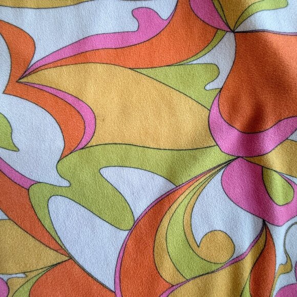 Le Lis Dress Womens Yellow Pink Orange Sleeveless Mid Length Swirl Print Lined - Picture 7 of 7